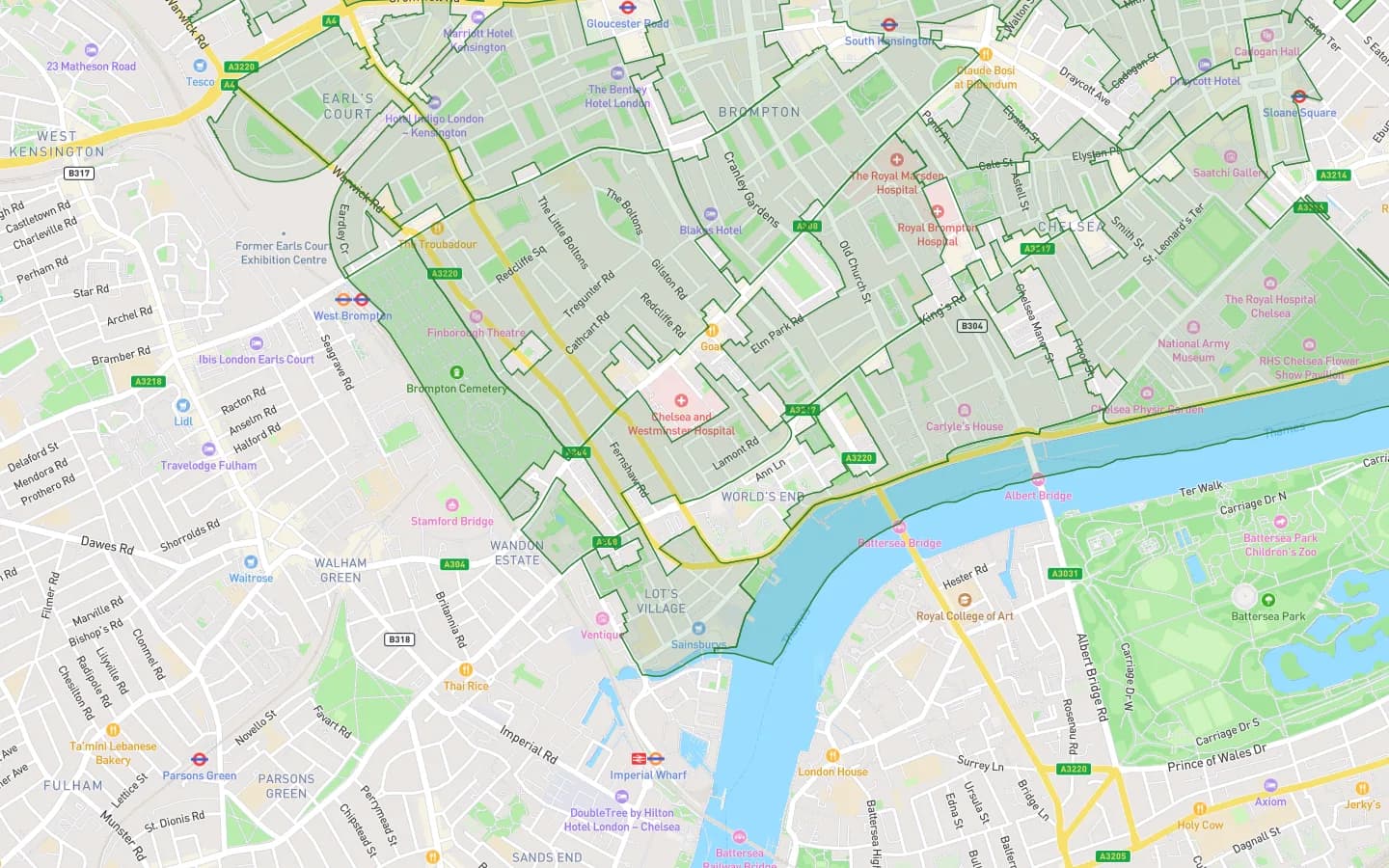 The Tree preservation orders layer rendered over a street basemap in the Wren map.