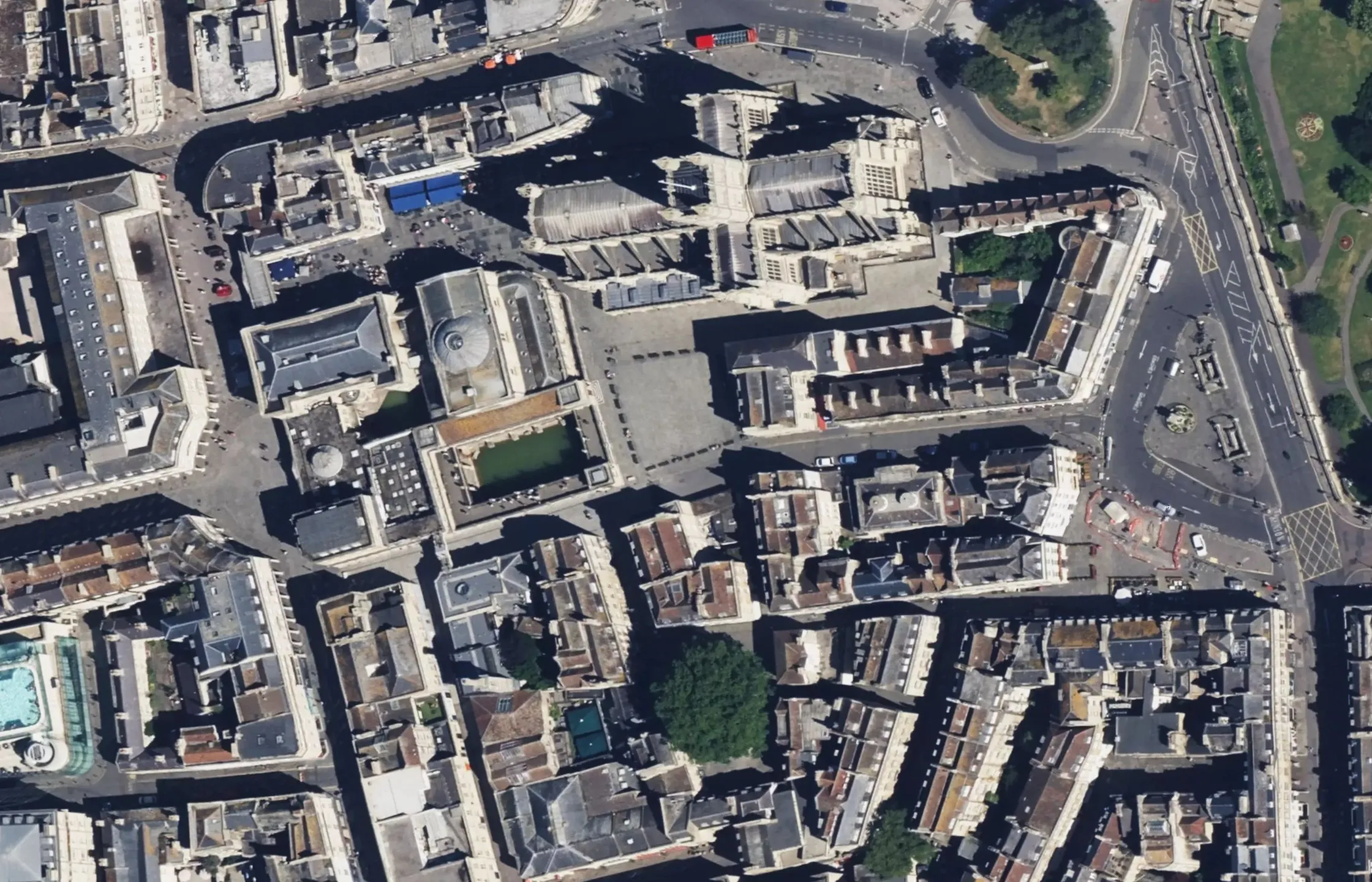 Aerial imagery of a Georgian terrace, the kind of context plan produced for a heritage case