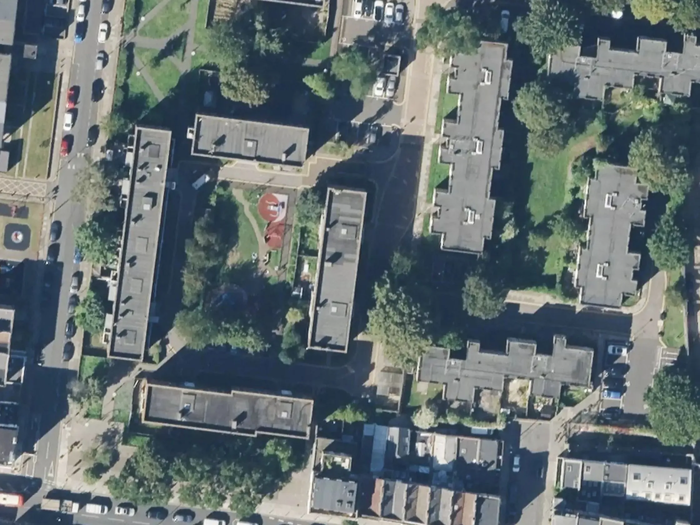 Aerial view of a dense London terrace, the kind of street most householder applications are made on