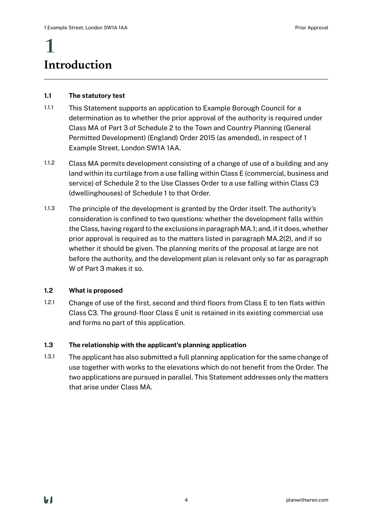 A page from the Prior Approval specimen.